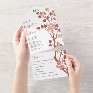 Ramo Terracotta com flores e casamento branco