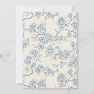 Ramos de flor de cerejeira em azul e branco esmaec