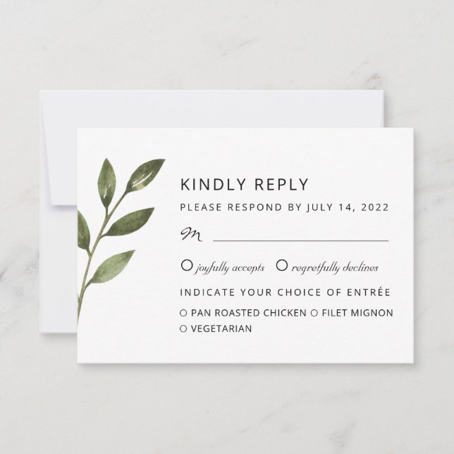 Ramos de laticínios elegantes. RSVP de casamento b (Frente)