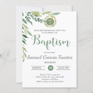 Ramos de oliveira e deixa convite para o batismo.