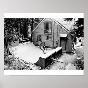 Rampa de skate, impressão preto e branco