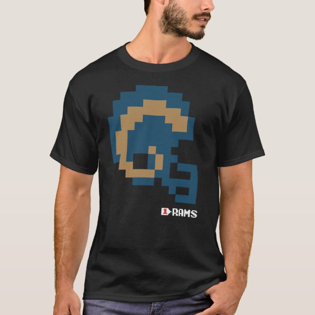 Rams Throwback Tecmo Bowl Helmet T-Shirt (Frente)