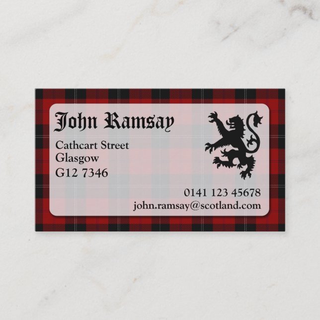 Ramsay Tartan Cartão de visita (Frente)