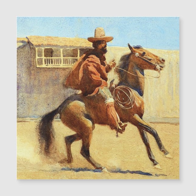 Ranchero da Velha Califórnia por Maynard Dixon (Frente)