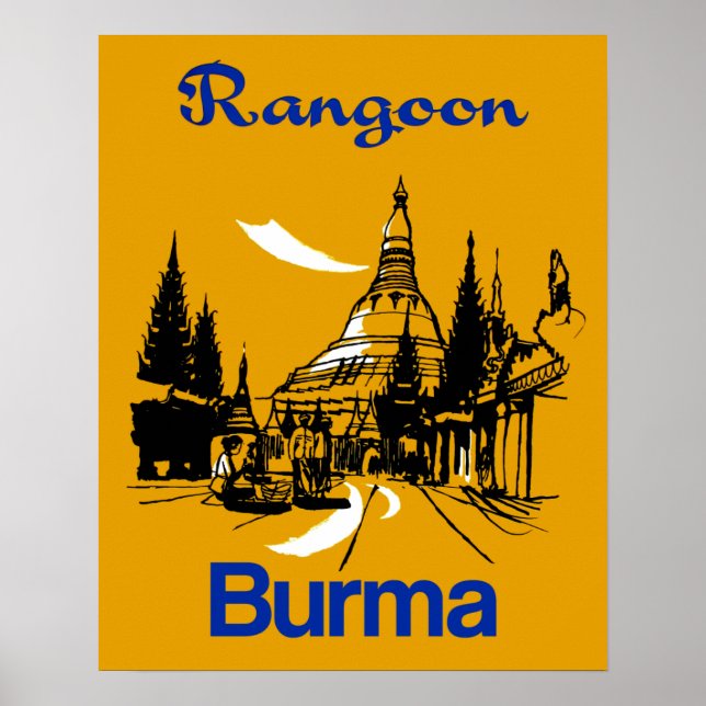 Rangum, poster de viagens da Birmânia (Frente)