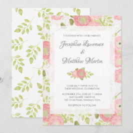 Ranunculus & Lace Peach Convites De Casamento Flor