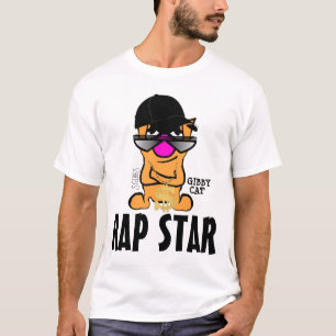 RAP STAR, Hip Hop, Gibby Cat, T-shirts engraçadas