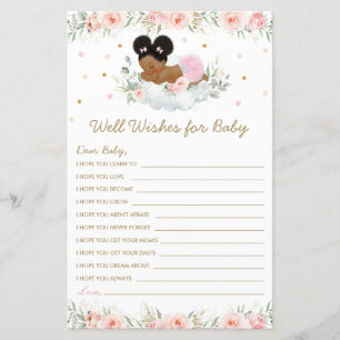 Rapariga Africana Blush Floral Bem Deseja Bebê