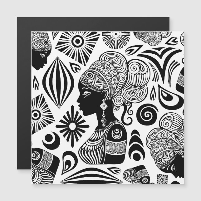 Rapariga africana Retrato Tribal Tatuagem (Frente/Verso)