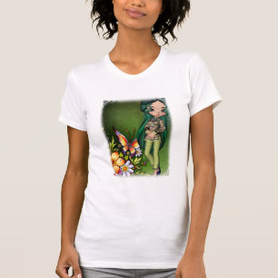 Rapariga Asiática Lindas Flores Design 7 T-Shirt