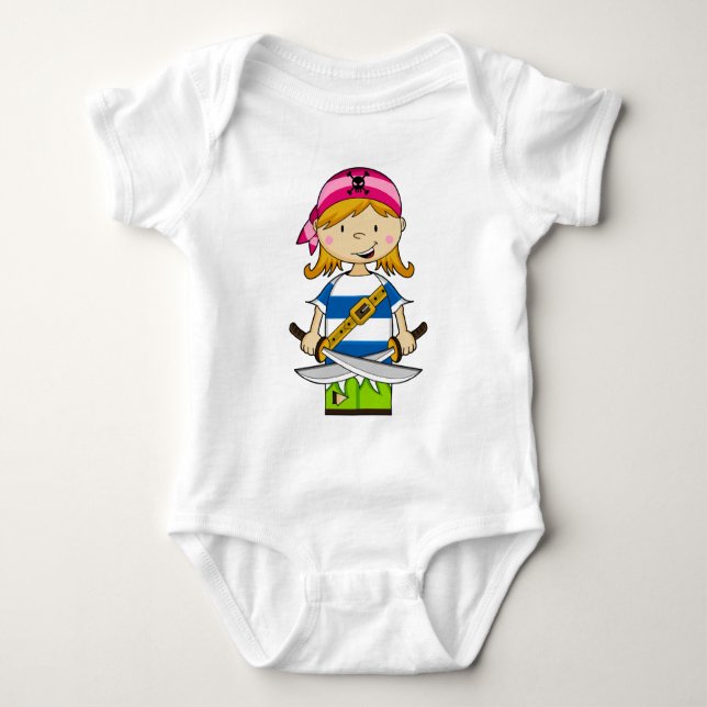 Rapariga Bandana Pirata Babies T-Shirt (Frente)