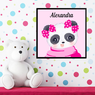 Rapariga Bebê Panda Pink Fotografia Impressão