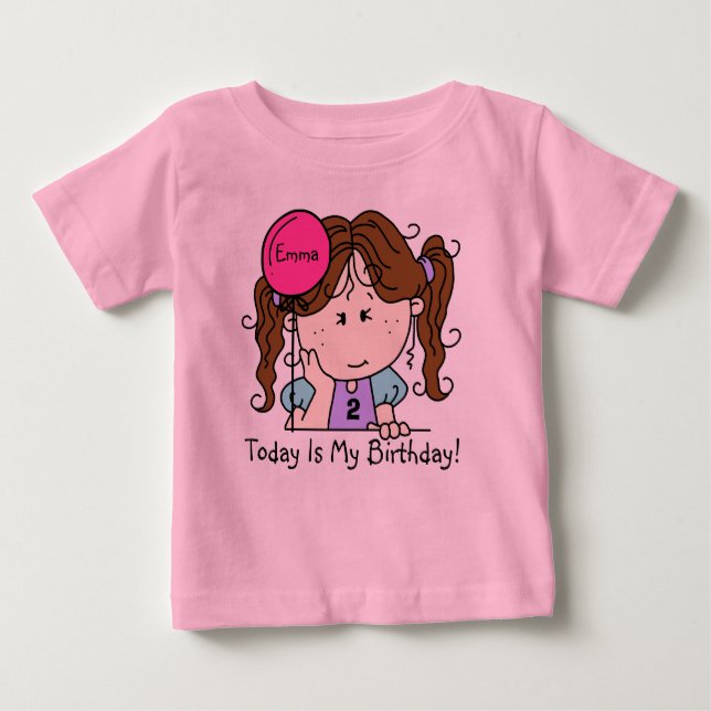 Rapariga Brunette Personalizada Com T-shirt De Ani (Frente)