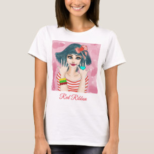 Rapariga com Camisa Vermelha de Fita