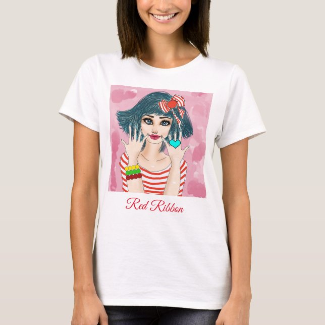 Rapariga com Camisa Vermelha de Fita (Frente)