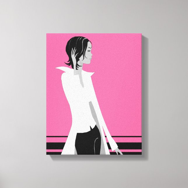 Rapariga com Canvas de Moda de Atitude (Frente)
