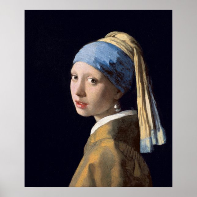 Rapariga com pérolas a ouvir por Vermeer - Poster (Frente)