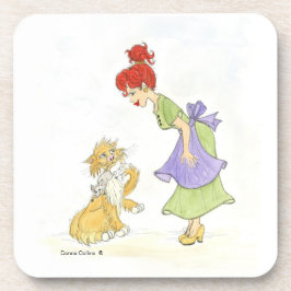 Rapariga com Porta copos de Gato e Rato