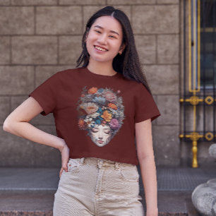 Rapariga com T-Shirt de Cabeça Flor