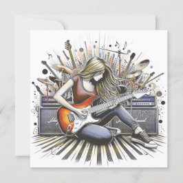 Rapariga com vibrações musicais