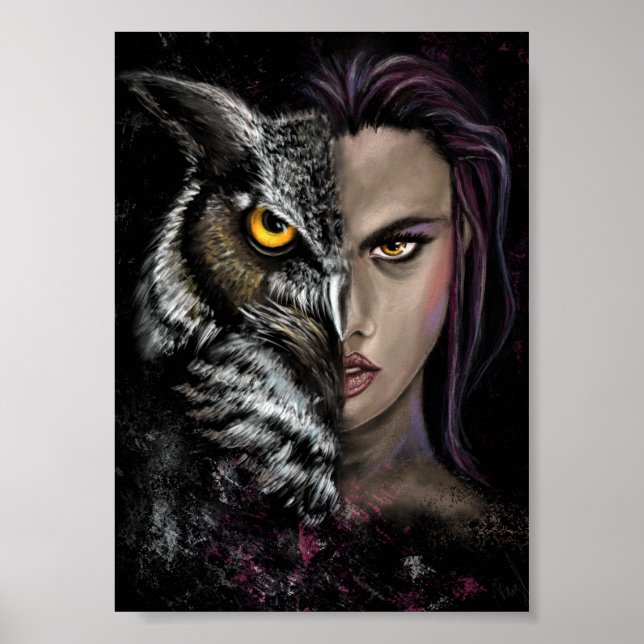 Rapariga Coruja - Coleção de Emoções Poster - Pint (Frente)