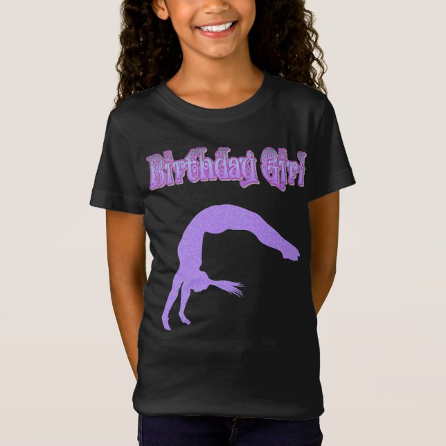 "Rapariga de Aniversário" Camiseta de ginástica (Frente)