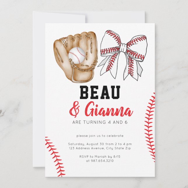 Rapariga de Convite de aniversário Combinado (Frente)