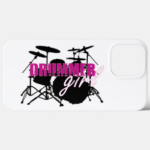 Rapariga de Drummer com Texto Roxo e Grungue Negro
