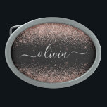 Rapariga do Monograma de Script Brilhante Cor-de-r<br><div class="desc">Preto e Rosa Dourado - Frasco do Monograma do Nome do Belt do Script Glitter Brilhante Cor-de-Rosa Esbranquiçada. Isso faz a formatura perfeita, doce 16 16, 18, 21rua, 40, 50, 60, 70, 80, 90, 100 anos, casamento, chá de panela, aniversário, chá de fraldas ou presente de festa de solteira para...</div>