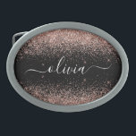 Rapariga do Monograma de Script Brilhante Cor-de-r<br><div class="desc">Preto e Rosa Dourado - Frasco do Monograma do Nome do Belt do Script Glitter Brilhante Cor-de-Rosa Esbranquiçada. Isso faz a formatura perfeita, doce 16 16, 18, 21rua, 40, 50, 60, 70, 80, 90, 100 anos, casamento, chá de panela, aniversário, chá de fraldas ou presente de festa de solteira para...</div>