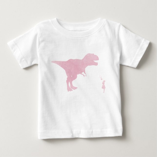 Rapariga e Dinossauro - Camisa de Amor do Dinossau (Frente)