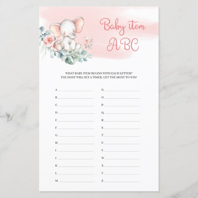 Rapariga Elefante Eucalyptus Bebê Item ABC (Frente)