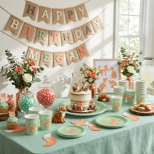 Rapariga Esperta Verde Menta Papel de Aniversário 