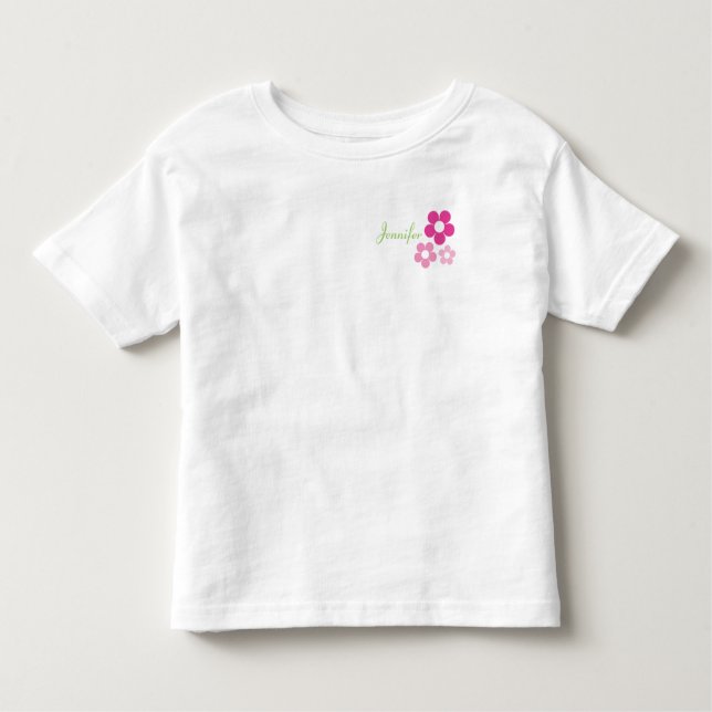 Rapariga Flor com Nome - Toddler T-Shirt (Frente)
