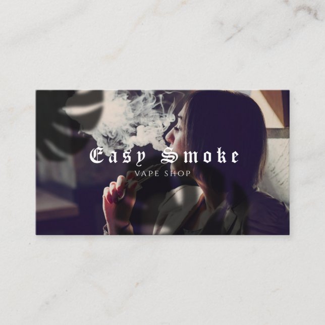 Rapariga Fumaça Compra Cartão de visita (Frente)