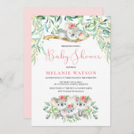 Rapariga Koala Bush Bebês Bebês Convites Para Chuv