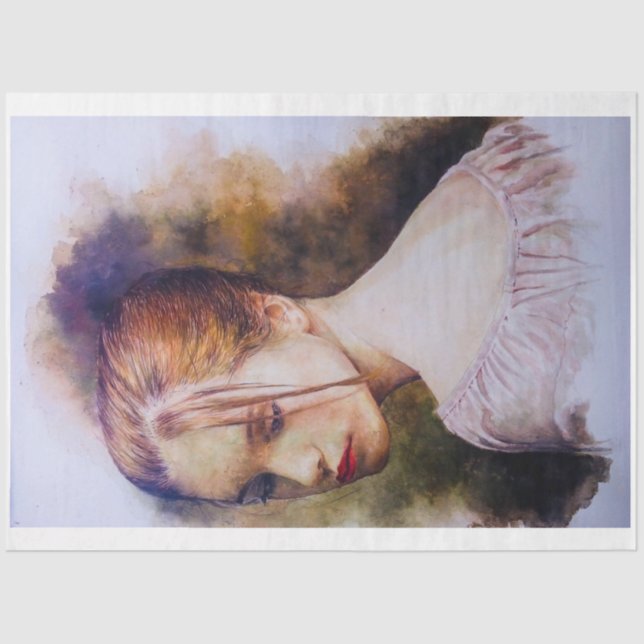 Rapariga Nostálgica Em Papel De Tecido Rosa (Frente )