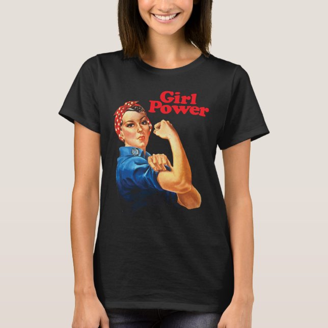 Rapariga Potente Camisa Feminista Raio Resiste Não (Frente)