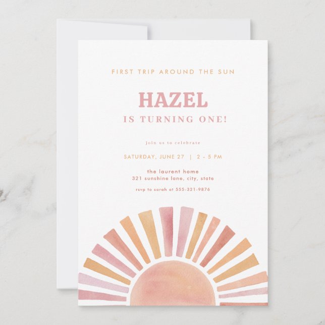 Rapariga Primeira Viagem Ao Redor Do Convite De An (Frente)