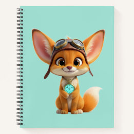 Rapariga Raposa Fennec Aviadora Fofo com Relógio d