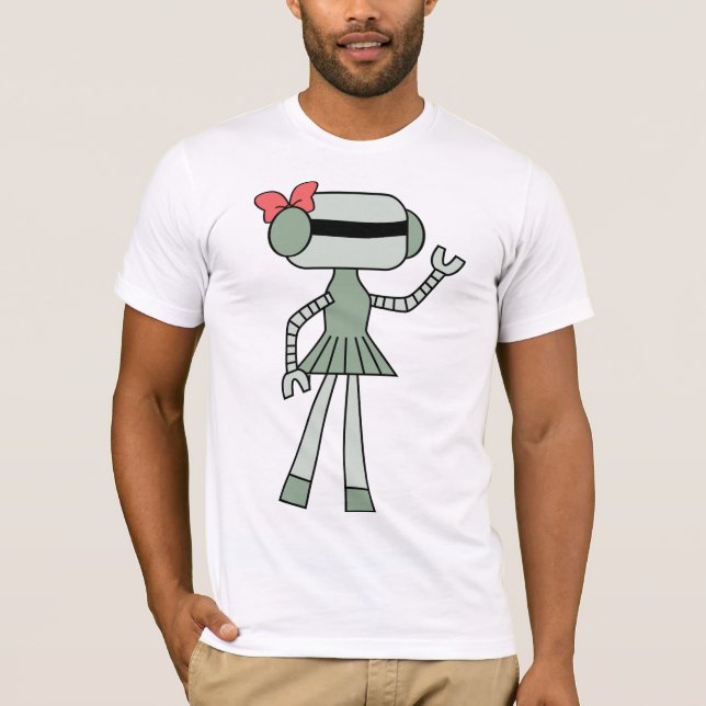 Rapariga Robot Mens T-Shirt (Frente)