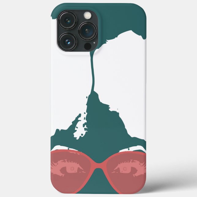 Rapariga teia com Afro com óculos de sol cor-de-ro (Verso)