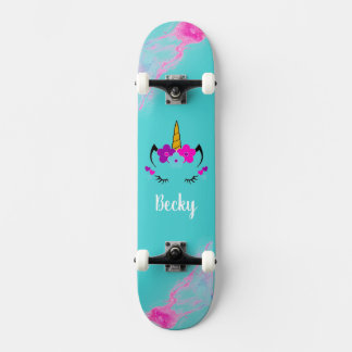 Rapariga Unicorn skate com nome