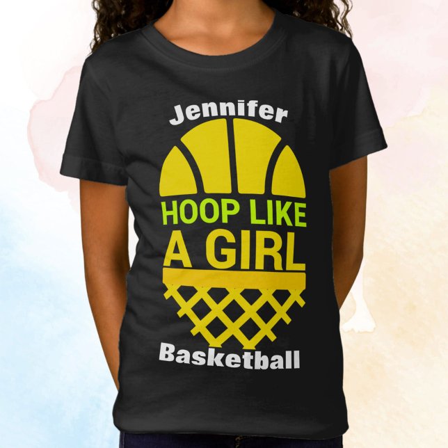 Raparigas De Basquete Como Uma Camiseta Menina (Hoop like a girl tee)
