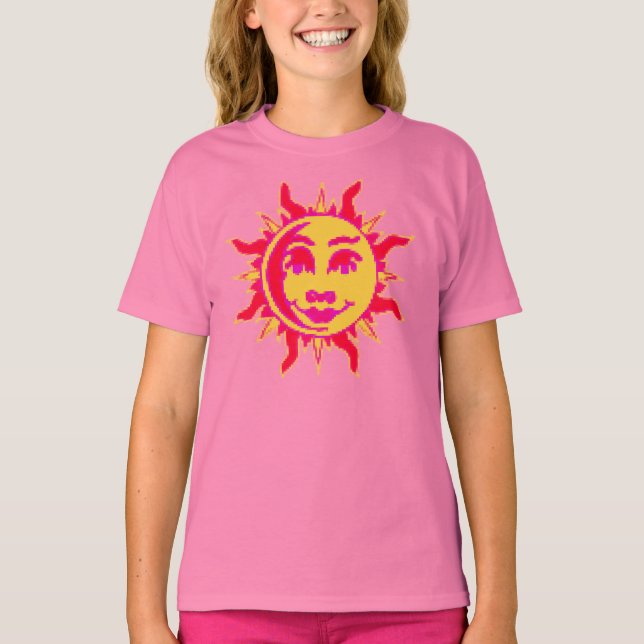 Raparigas Feitas a Camisa com Sol Motif (Frente)