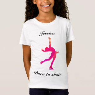 Raparigas Nascer a Skate Figura Skating T-Shirt