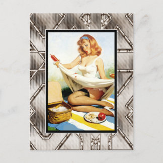Raparigas Pin up de Arte em Cartão Postal Impressã