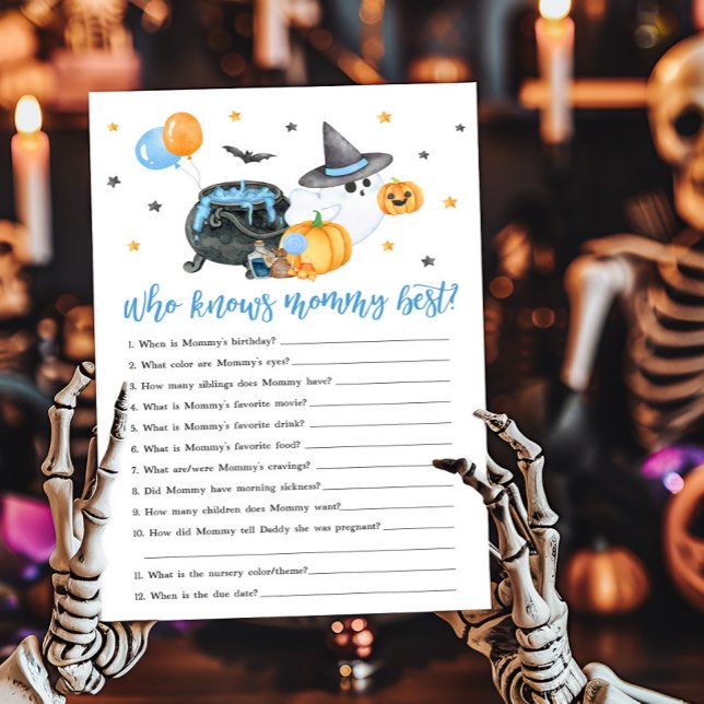 Rapaz Pequeno Fantasma Que Sabe O Melhor Jogo Da M (Ghost Halloween Baby Shower Who knows Mommy Best Game)