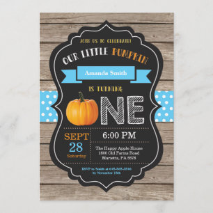 Rapaz Rustic Pumpkin Primeiro Convite de Aniversár