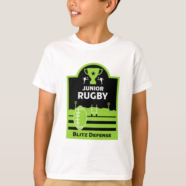 Rapazes Júnior de Rugby Jogadores de T-Shirt (Frente)